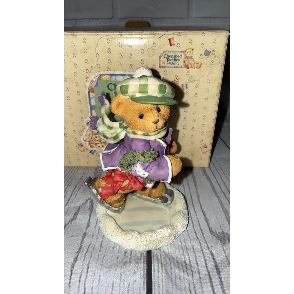 Cherished Teddies Adam It's A Holiday On Ice 1997 Enesco Figurine 269751 Boxed